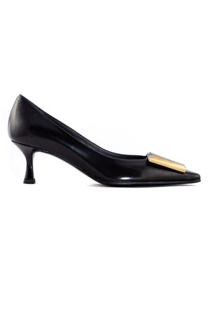 Black brushed calfskin leather Mila pumps ROBERTO FESTA | MILANERO